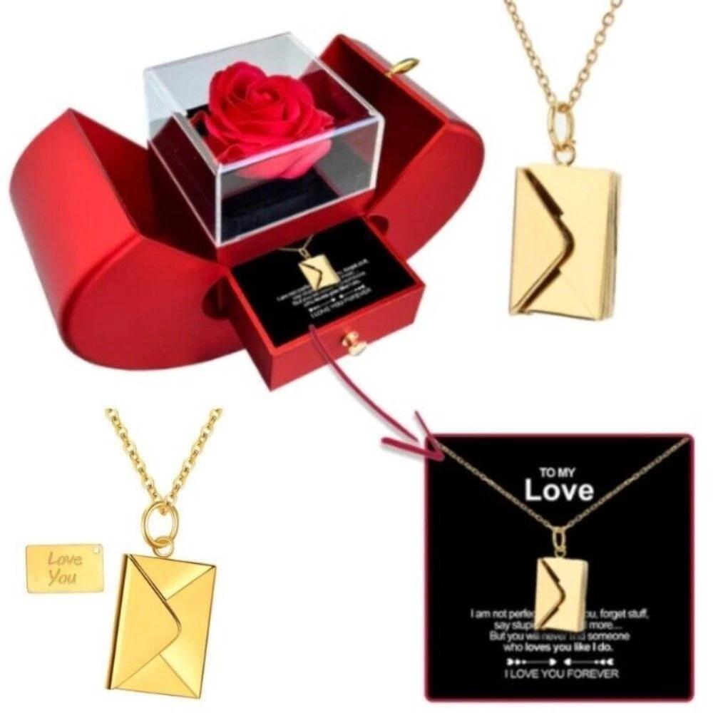 Four-Leaf Clover Love Letter Pendant Necklace - Perfect for Valentine's, Christmas, or Holiday Gifts