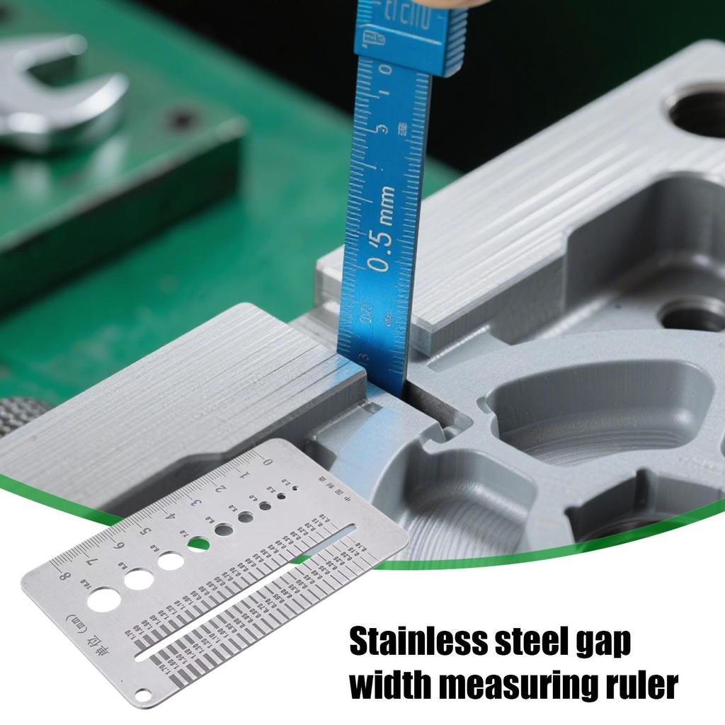Stainless Steel Bolt Screw Gauge Card Portable Crack Width Ruler Tools for Pros 0.1-1.7mm Metric Gap Width Measuring Ruler