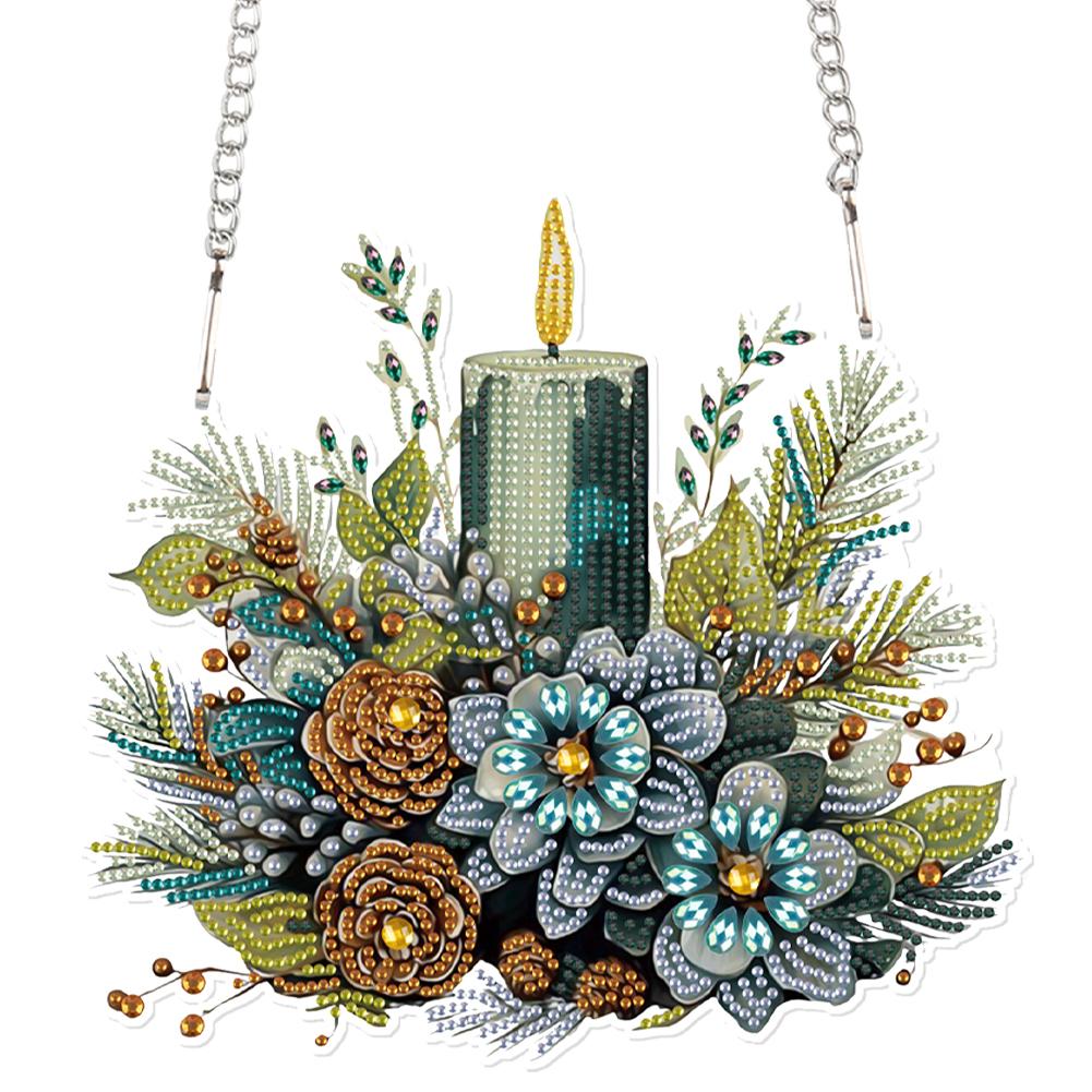 Acryl Sonderform Weihnachts-Thema 5D DIY Diamantkunst Hängedekorationen Strass Diamantkunst Fensteranhänger Heimdeko