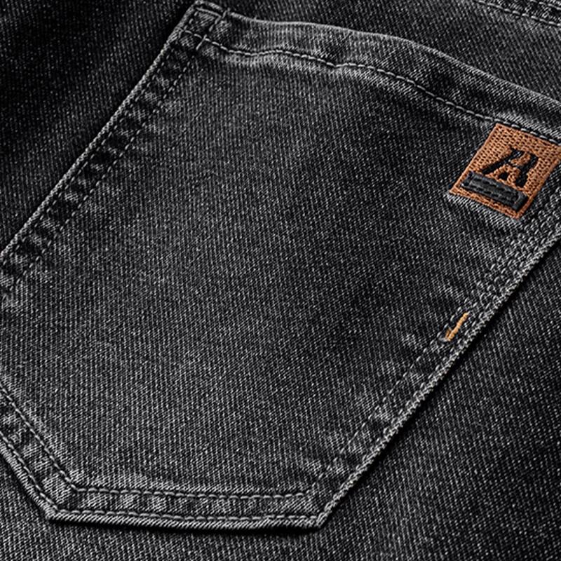 Mao Ren Men's Fleece-Lined Straight-Leg Jeans