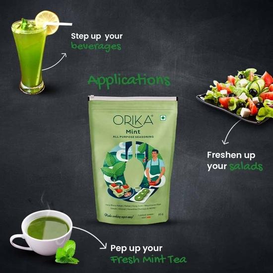 Orika Mint Powder All Purpose Seasoning, 85g (Pack of 3) | Natural Dry Mint Pudina Powder | No Artificial Flavours and Colours