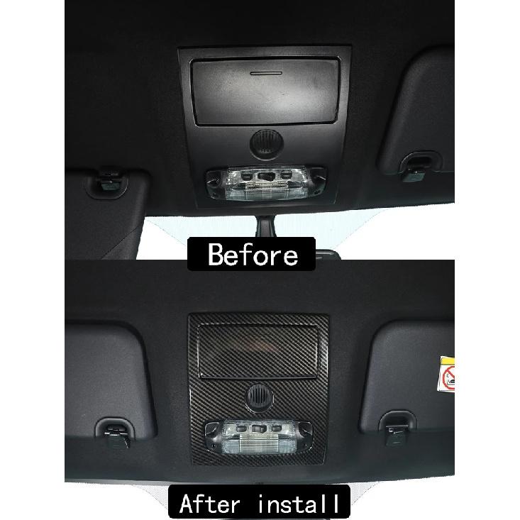 For Ford Ranger Wildtrak 2015-2021 ABS Carbon Fiber Auto Front Rear Reading Light Lamp Cover Trim Frame Sticker Car Accessories