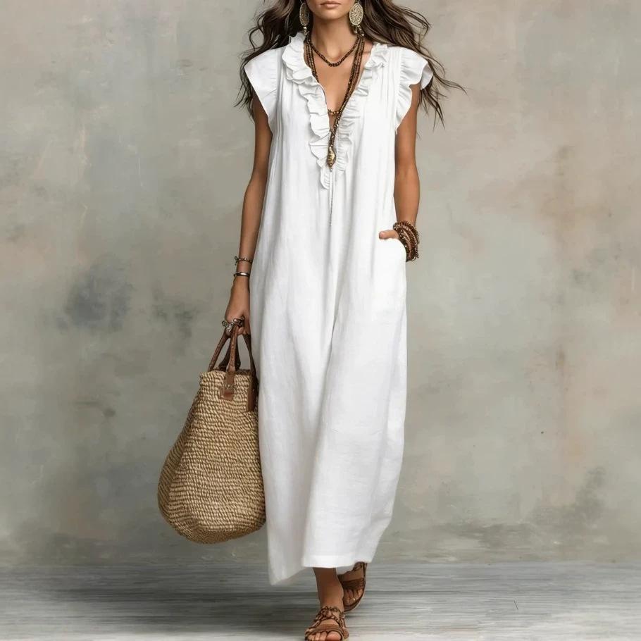 European and American women's clothing, spring and summer new bohemian flying sleeve dress