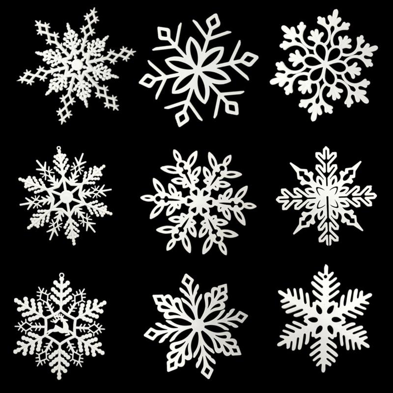 Christmas Snowflake Pendant Pack of 10 for Creative Ornament Living Room Decorat