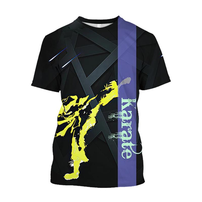 3D Printed Japan Training T Shirt Men Karate Pattern T-Shirts Fashion Round Neck Pullover Oversized Short Sleeve Tees Sport Tops