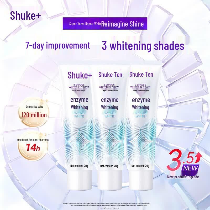 Shuke Whitening Enzyme Toothpaste Travel 3-Pack