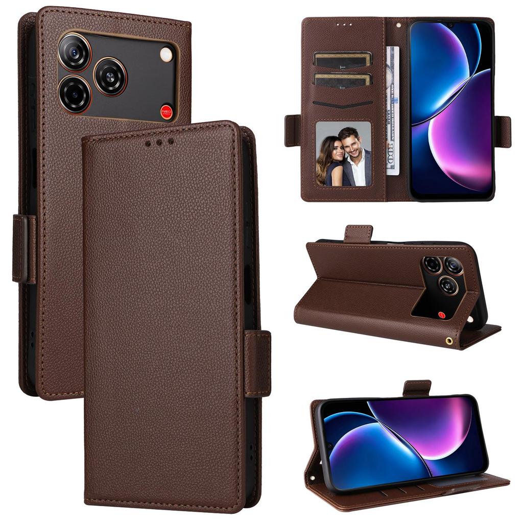 Étui à rabat compatible avec ZTE nubia A57 Étui de protection avec fermeture magnétique Portefeuille Étui de téléphone en cuir