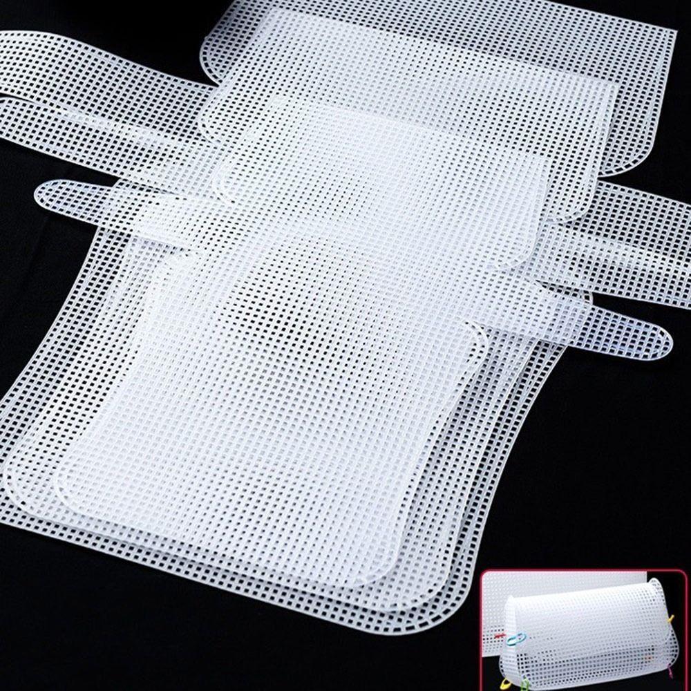Plastic Weaving Plastic Mesh Cloth Handmade Craft Bags Making Grid Hook White Knitting Crochet Bags Plate Bag Accessories