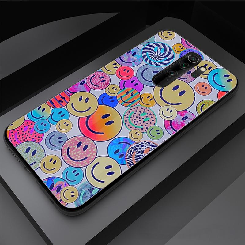 

Чехол для телефона из закаленного стекла со смайликом для Redmi Note 5 6 7 8 Pro Note8T Note9S Redmi8 9 Redmi Note 6