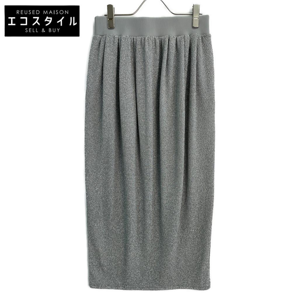 ADORE 24th year 531-5120109 Silver shiny knit jacquard skirt skirt 38 SilverUsed