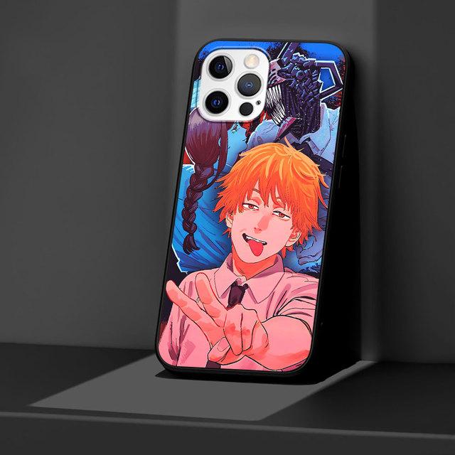 Case For Apple Iphone 11 13 12 Mini 14 Pro Max Xr 7 8 +Se 2020 Xs 6 6s Plus 5 5s Black Silicone Phone Cover Chainsaw Man Anime