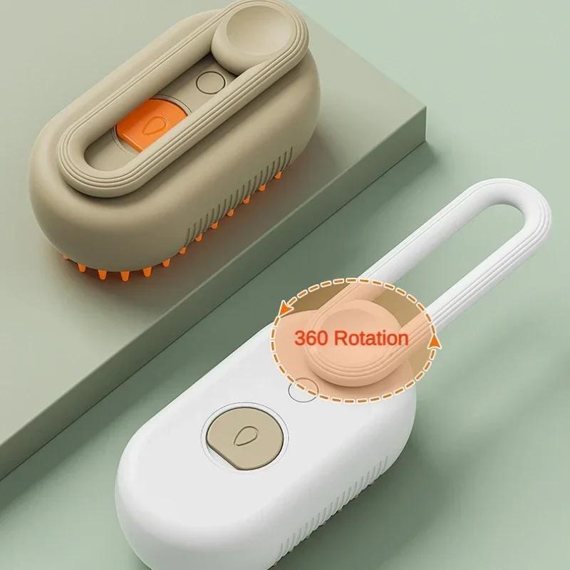 Cat Dog Pet Spray Massage Brush 3 In 1 One Button Steam Spray Folding Rotatable Floating Hair Bath Hair Removal Brush Comb