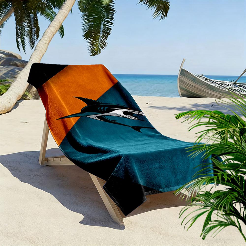 Fierce Shark Graphic Towel Beach Towel Quick-drying for Travel Outdoor Sports Jogging Beach and Swimming