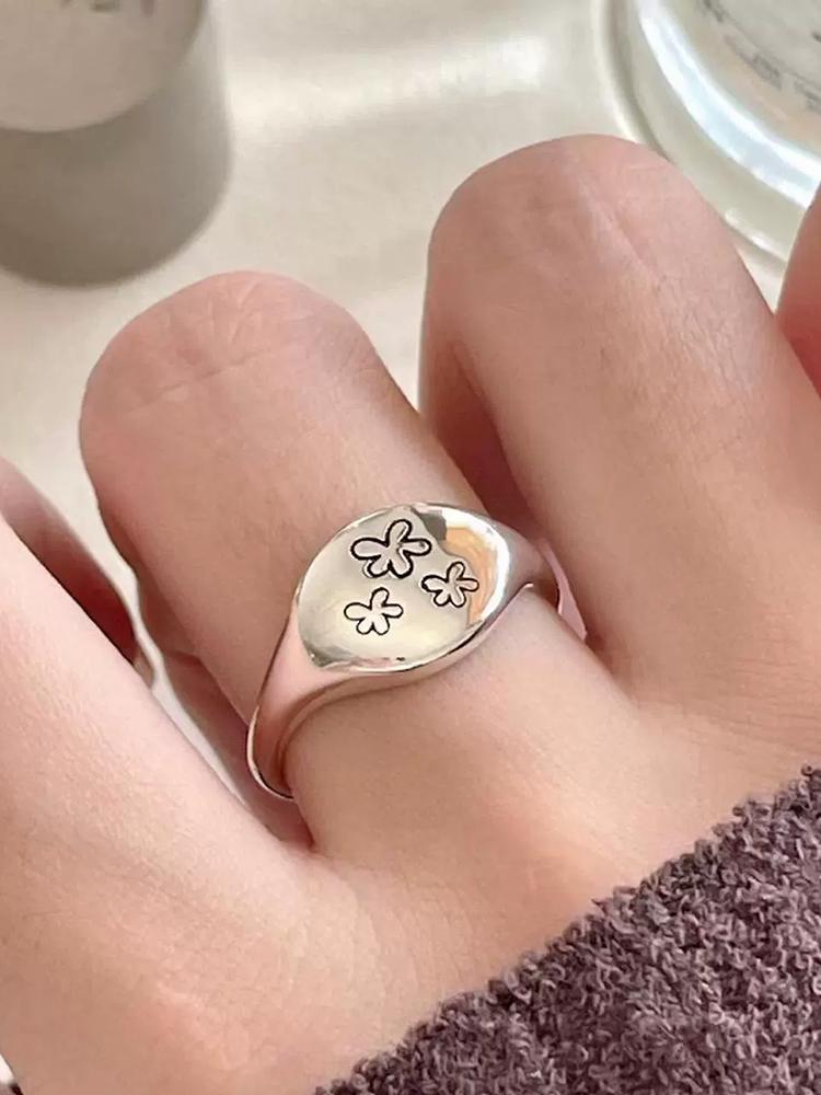 Korean Retro Flower Cuff Finger Rings For Women Girl Fashion New Jewelry Bosom Friend Gift Party Anillos Mujer