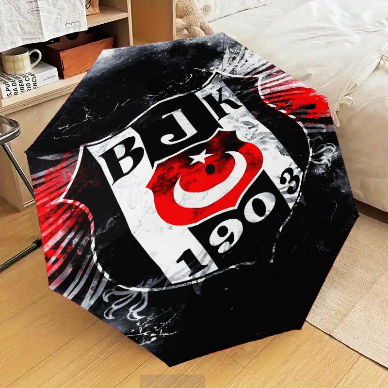 Sein?ikta? Istanbul Fußball Club Regenschirm Klappschirm, Automatikschirm 8-Speichen für Reisen, Campinggebrauch Geschenk für Halloween Weihnachten