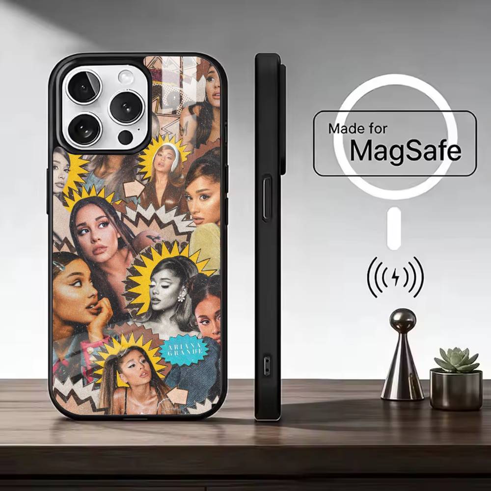 Singer A-Ariana Grande Phone Case For iPhone17,16,15,14,13,12,11 Plus,Pro Magnetic For Magsafe Wireless Charging