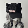 Girl'S Sweet Style Caps Kawaii Hats Cat Eared Open Top Sun Hat Subculture Hat Cute Lolita Style Y2K Fashion Caps Summer Sun Hat