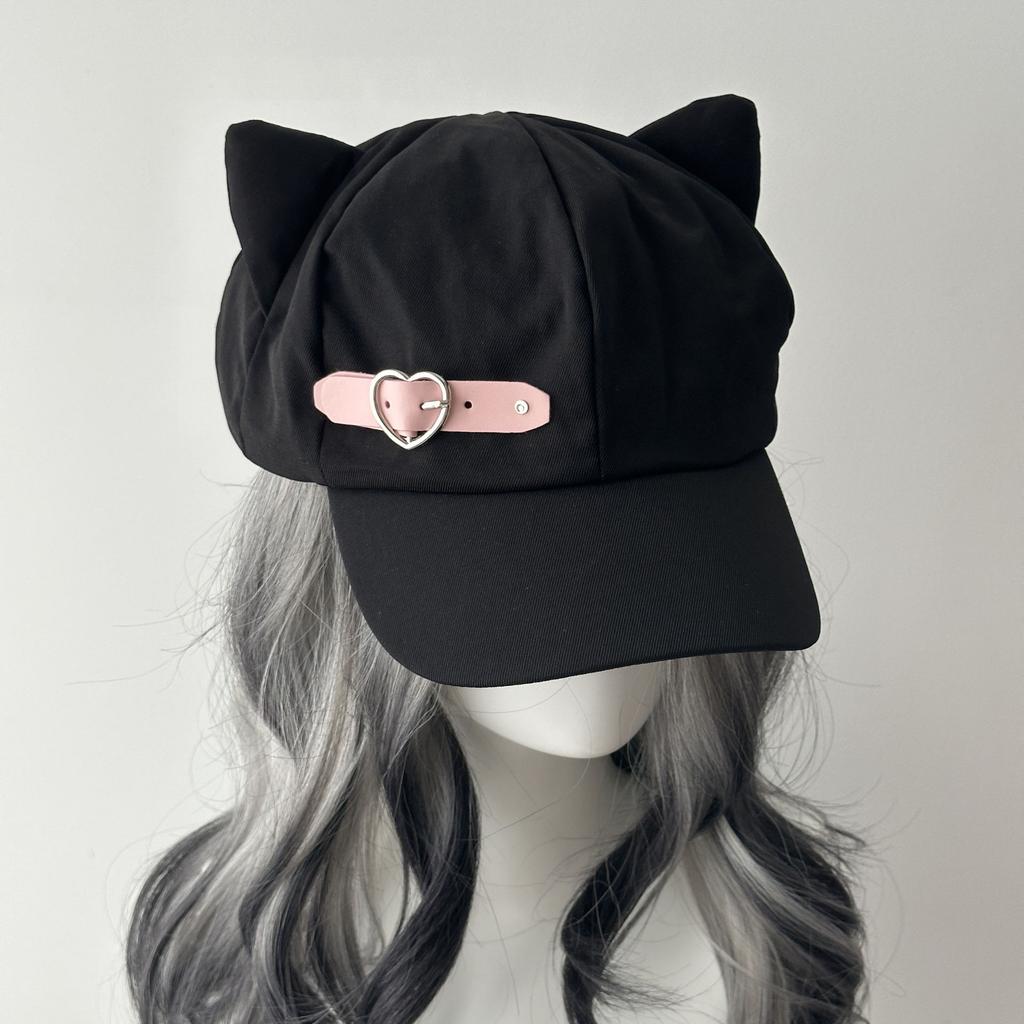 Girl'S Sweet Style Caps Kawaii Hats Cat Eared Open Top Sun Hat Subculture Hat Cute Lolita Style Y2K Fashion Caps Summer Sun Hat