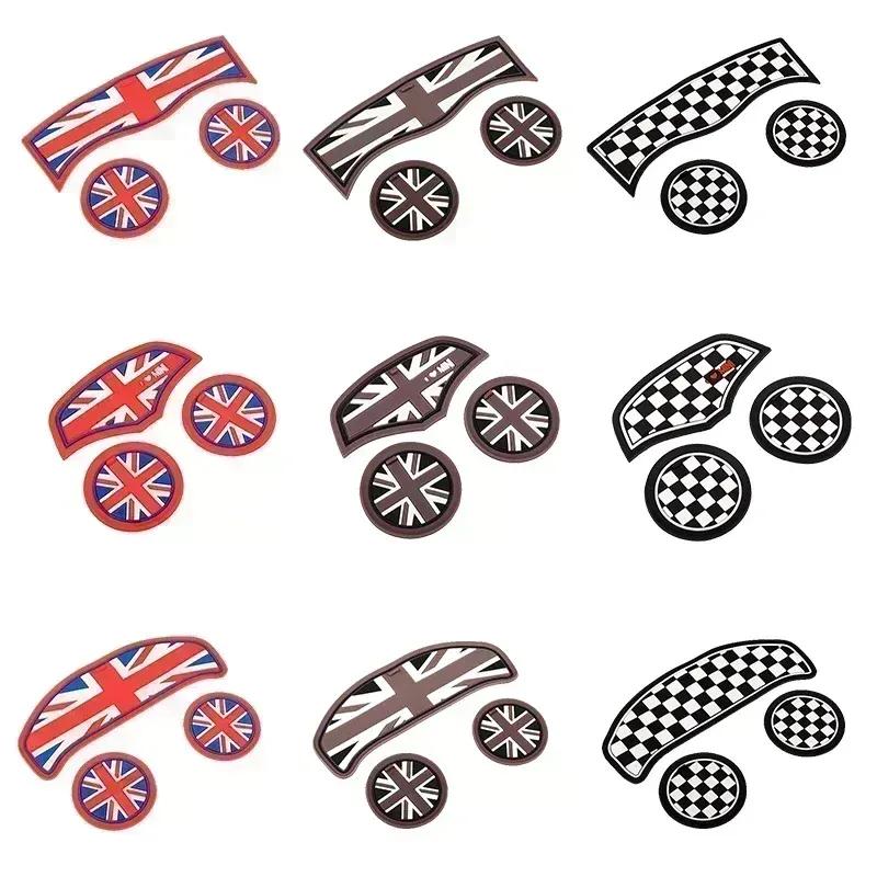 3pcs Union Jack Water Cup Mat Storage Groove Mat Set Interior For BMW Mini Cooper S JCW F54 F55 F56 F57 F60 Countryman Clubman