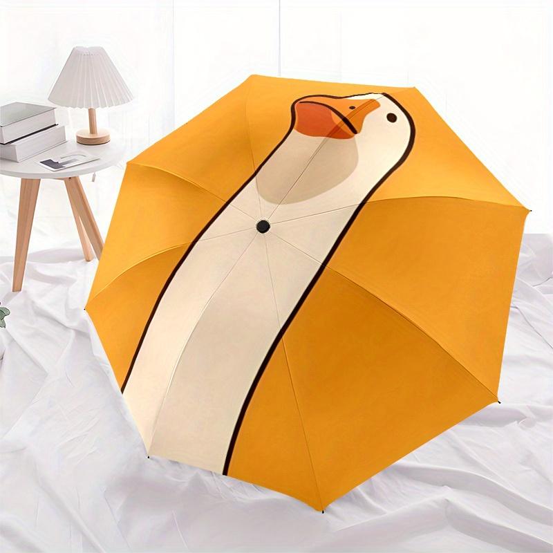 1pc Goose Cartoon Automatic Open/Close Umbrella with One Touch Button, Compact Folding Canopy, Sturdy 8 Rib Windproof Design   Lightweight  03