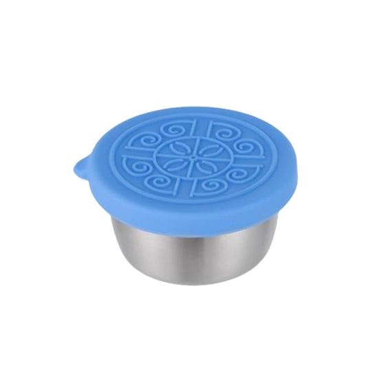 Kubek na sos ze stali nierdzewnej 40 ml, szczelna silikonowa pokrywka, pojemnik na dip wielokrotnego użytku do lunchboksów, bez BPA, pojemnik na przyprawy