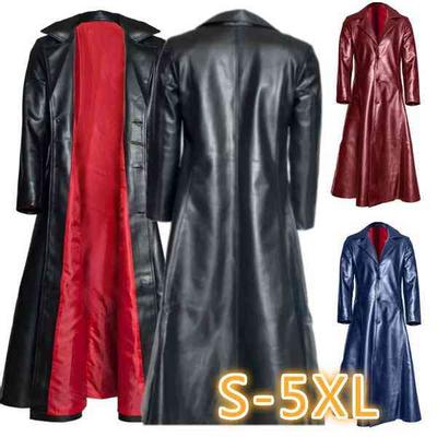 Mens Lapel Gothic Punk Black Long Coat Winter Leather Jacket Goth Vampire Cool Cape At A Low S On Joom E Commerce Platform - Red Leather Long Coat Mens Mens Lapel Gothic Punk Black Long Coat Winter Leather Jacket Goth Vampire Cool Cape At A Low S On Joom E Commerce Platform - Red Leather Long Coat Mens