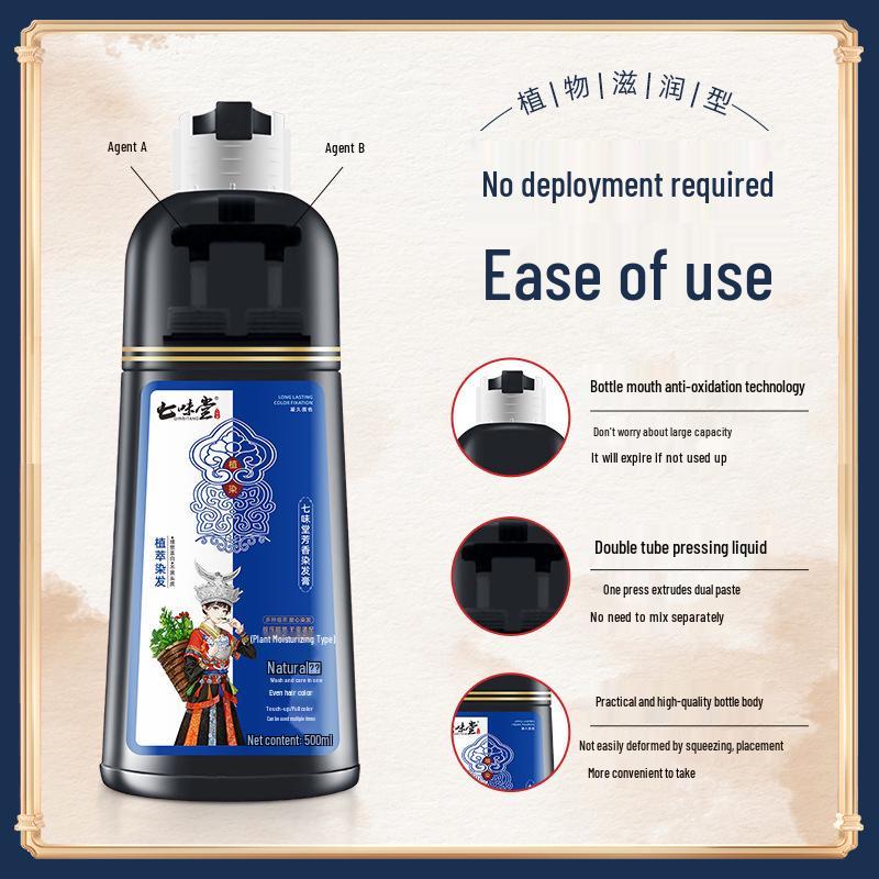 Plant-Based Bubble Hair Dye: One-Wash Gray Coverage, Scalp-Friendly, Hair-Safe