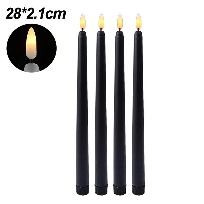 3/6 Stück LED Flammenlose elektronische Kerzen Batteriebetriebene Kegel langes Kerzenlicht für Party Hochzeit Heimdekoration Blinkende Lampe