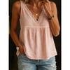 QICED Women's Fashion Casual Solid Color Print Sleeveless V Neck Blouses & Shirts