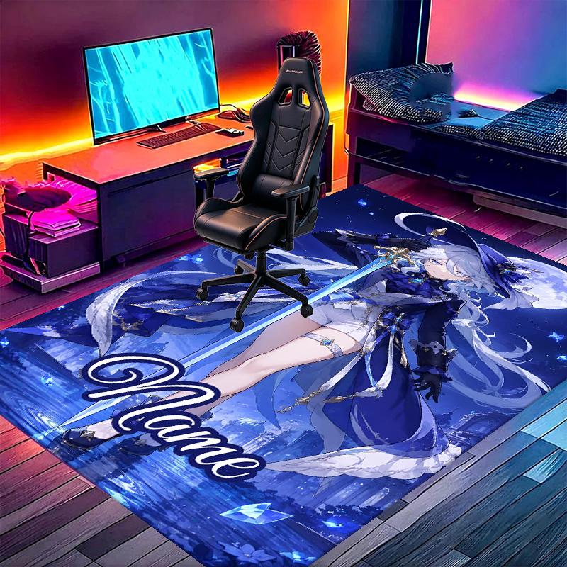 Custom Name Personalized Genshin Impact Print Carpet, Versatile Home Decor Rug, for Playroom, Apartment, Balcony, Entryway, Hallway Gift