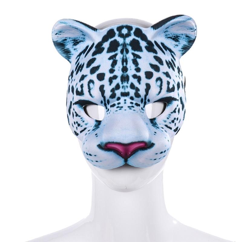 Snow Leopard Animal Mask Masquerade Mask Half Face Mask Halloween Party Mask Masquerade Accessory For Men Women Cosplay