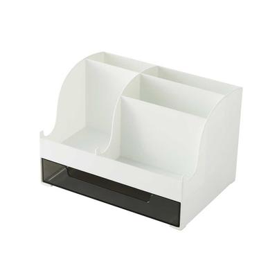 Remotes Pens Pencils Booklets Table Organizer with Drawer Home Office Makeup Tool Stationery Storage Box Phone Stand