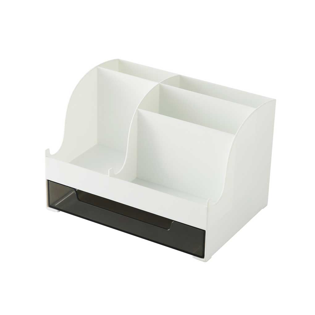 

Remotes Pens Pencils Booklets Table Organizer with Drawer Home Office Makeup Tool Stationery Storage Box Phone Stand