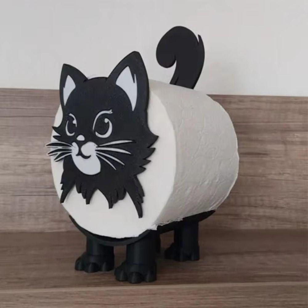 Decoration Roll Holder Cat Toilet Paper Stand 3D Printed Cat Toilet Paper Holder  Tissue