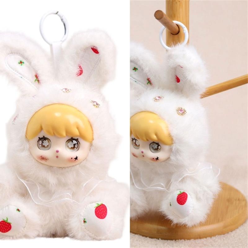 Cute Rabbit Plush Keychain Soft Vinyls Toy With PP Cotton Filling Key Chain For Bags And Car Decors 20cm Height
