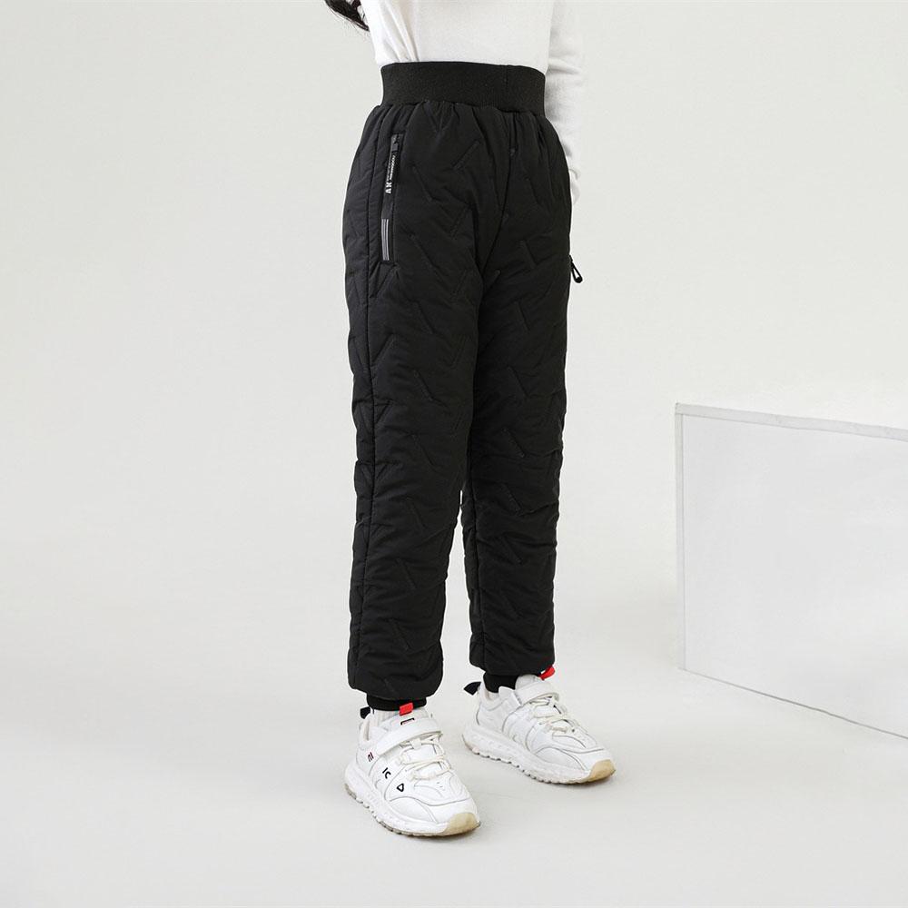 

Children s Autumn and Winter Thickened Fleece Warm Sports Pants 170 чёрный