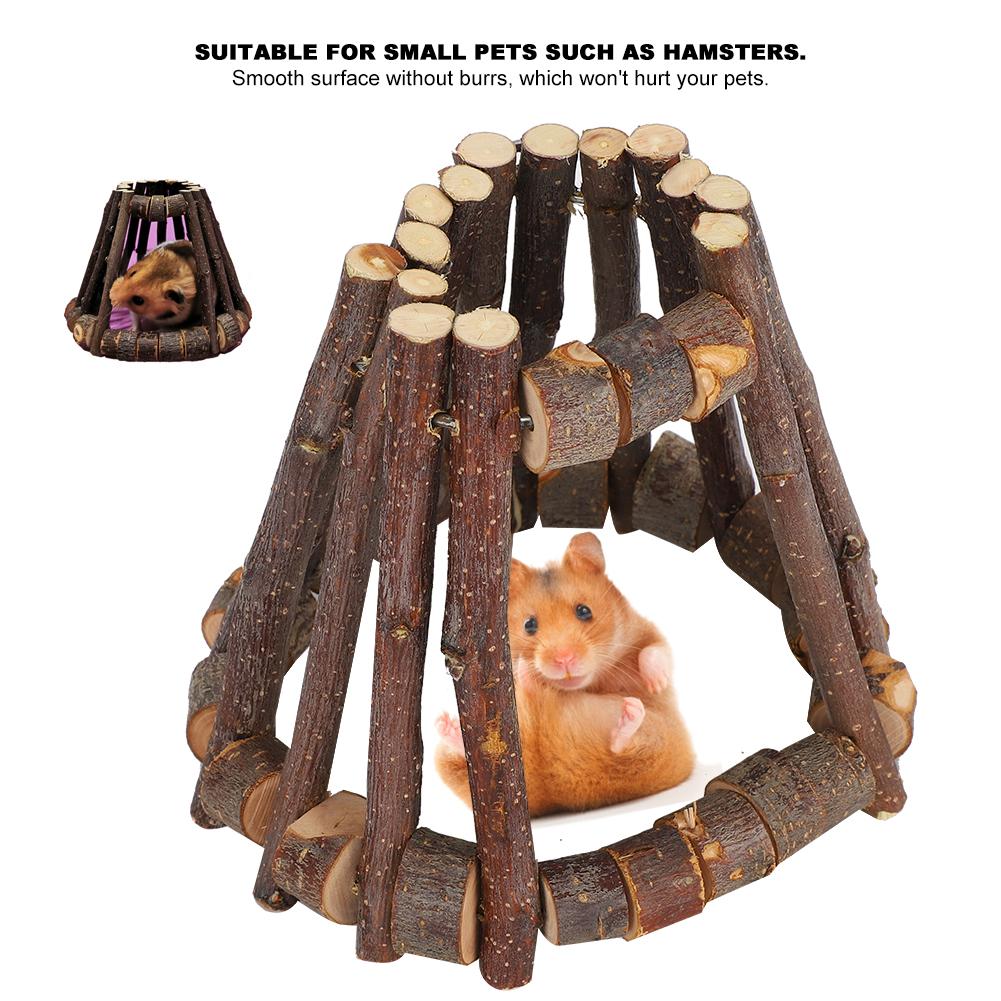 Image showcasing Buy Natural Applewood Pets House Hide Cave Cage Toys For Hamsters Small ...