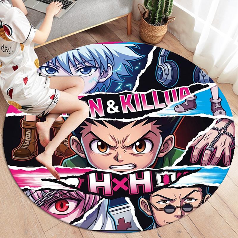 Hunter X Hunter Round Area Rug Carpet Rug For Living Room Bedroom Sofa Playroom Decor Nonslip Floor Mat