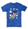 Abraham Lincoln Skiing Funny 4th of July Skier Blue T-Shirt