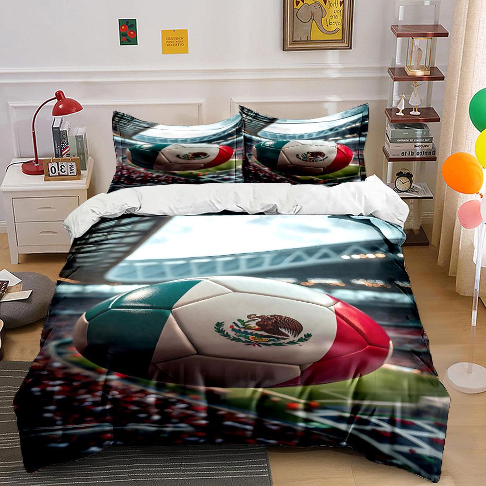 Mexican-themed Soccer Ball. Bedding Sets Duvet Cover Sets Duvet Covers Pillowcases(1*Duvet Cover 2*Pillowcases Without Duvet Insert)