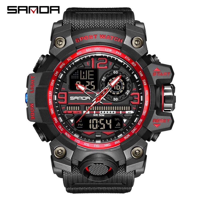 

Shockproof Waterproof Luminous Sports Watch for Men & Women: Trendy Multifunctional Electronic Design