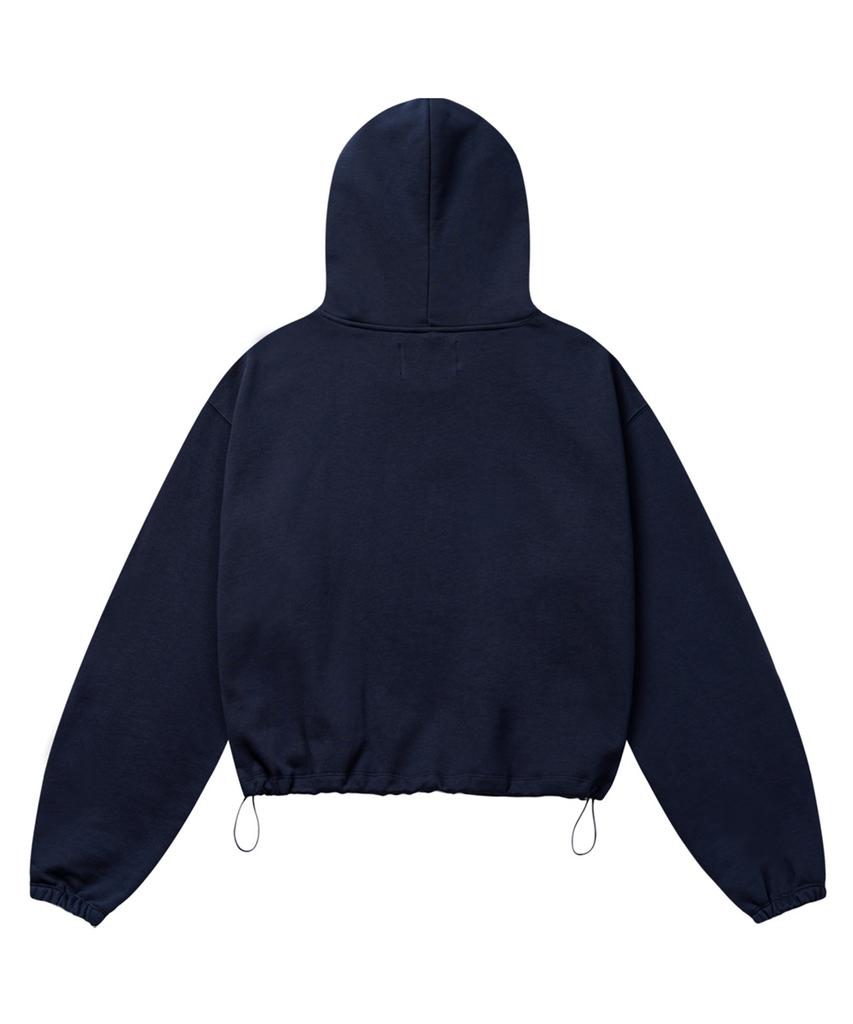 Devil Over Boxy Hoodie - Navy