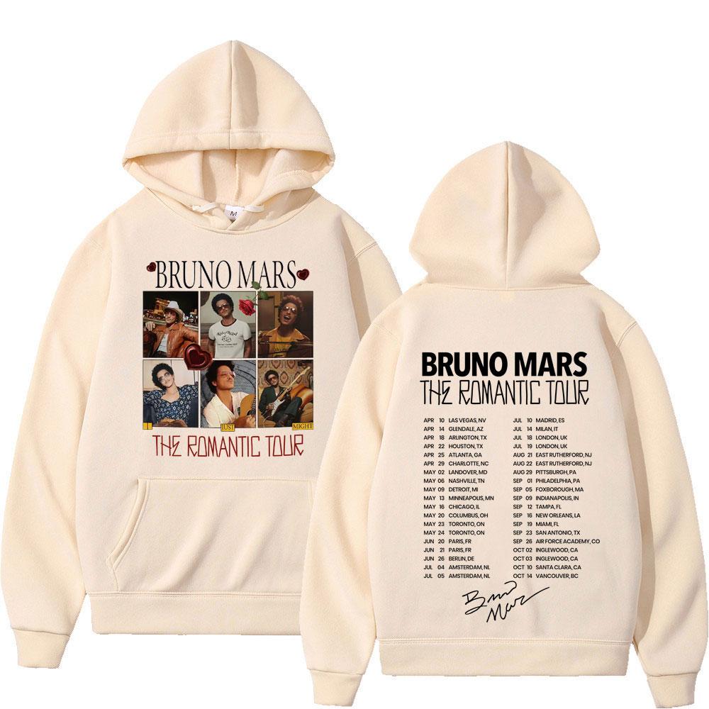 Bruno Mars The Romantic Tour Felpa Uomo Donna Moda Felpe Maniche Lunghe Pullover Regali per Fan