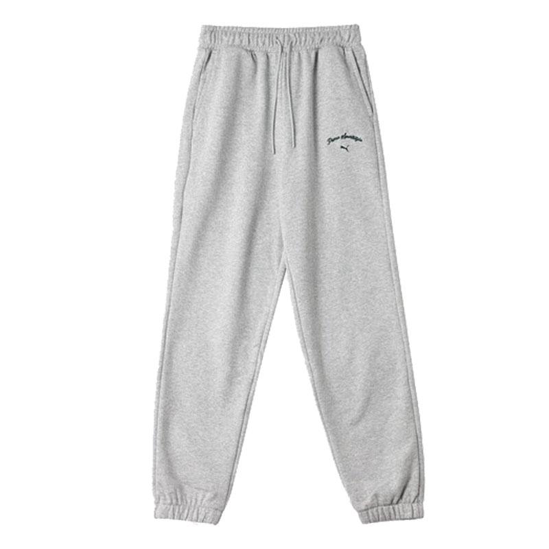 

PUMA Comfortable Skin-Friendly Letter Lace-Up Knitted Sports Pants Women bottoms Gray 632537-04 XS