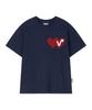 VIDEO JOCKEY Double Heart T-Shirt [Navy]