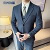 ROMON Men's Wool Blend Business Suit Set