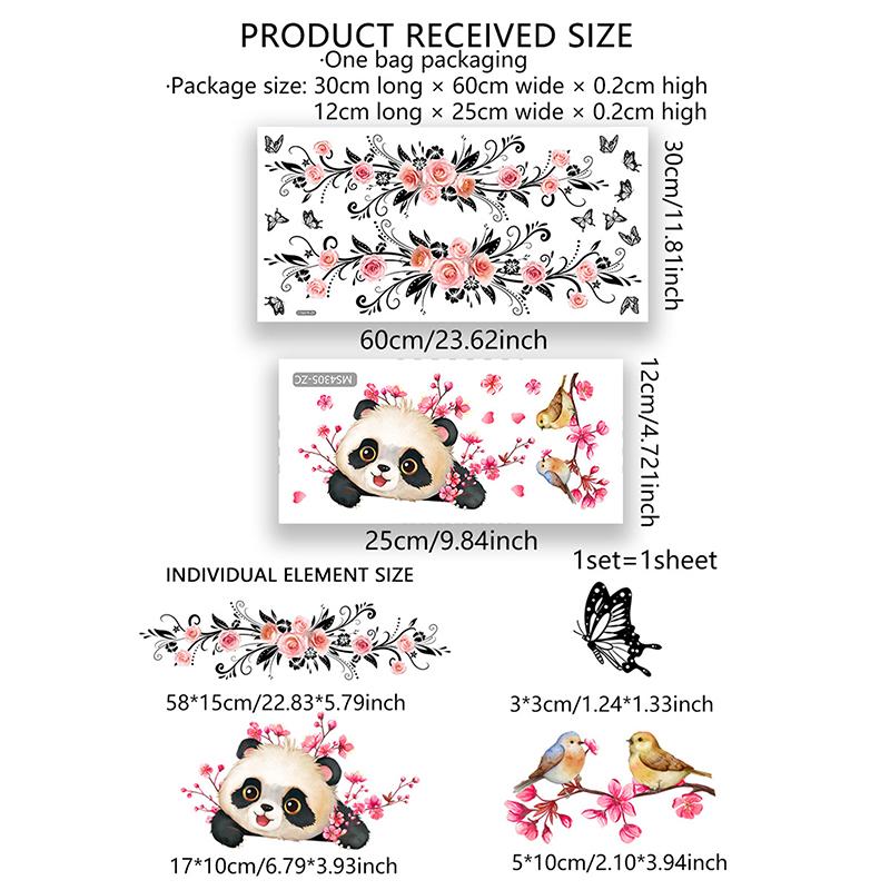 

Caton Panda Двусторонняя Визуальная Роза Ирис Лоза Зеркальная Стеклянная Наклейка Водонепроницаемая Наклейка на Стену Наклейка на Стекло для Ванной Душевой