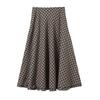 European and American Style, New Women's Clothing, Retro Plaid Temperament, Commuter Style, Horn, Half-body A-shaped Skirt