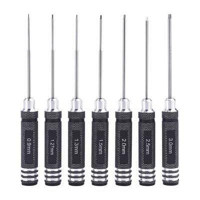 7 sztuk mini śrubokrętów z precyzyjną rękojeścią 0,9 mm-3,0 mm narzędzie śrubokręt sześciokątny
