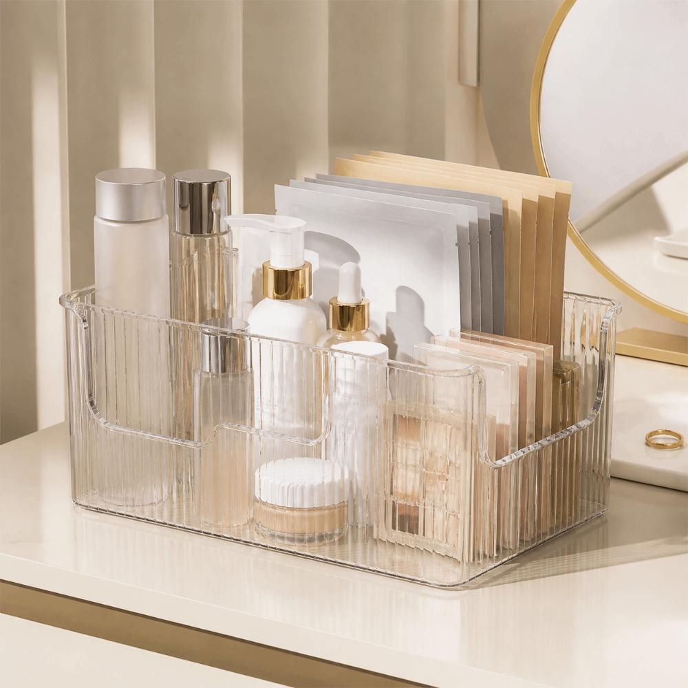 Transparent Storage Container Removable Dividers Organizing Box Home Supplies Display Rack Makeup